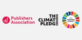 Logos for Publishers Association, The Climate Pledge and the UN SDG Publishers Compact